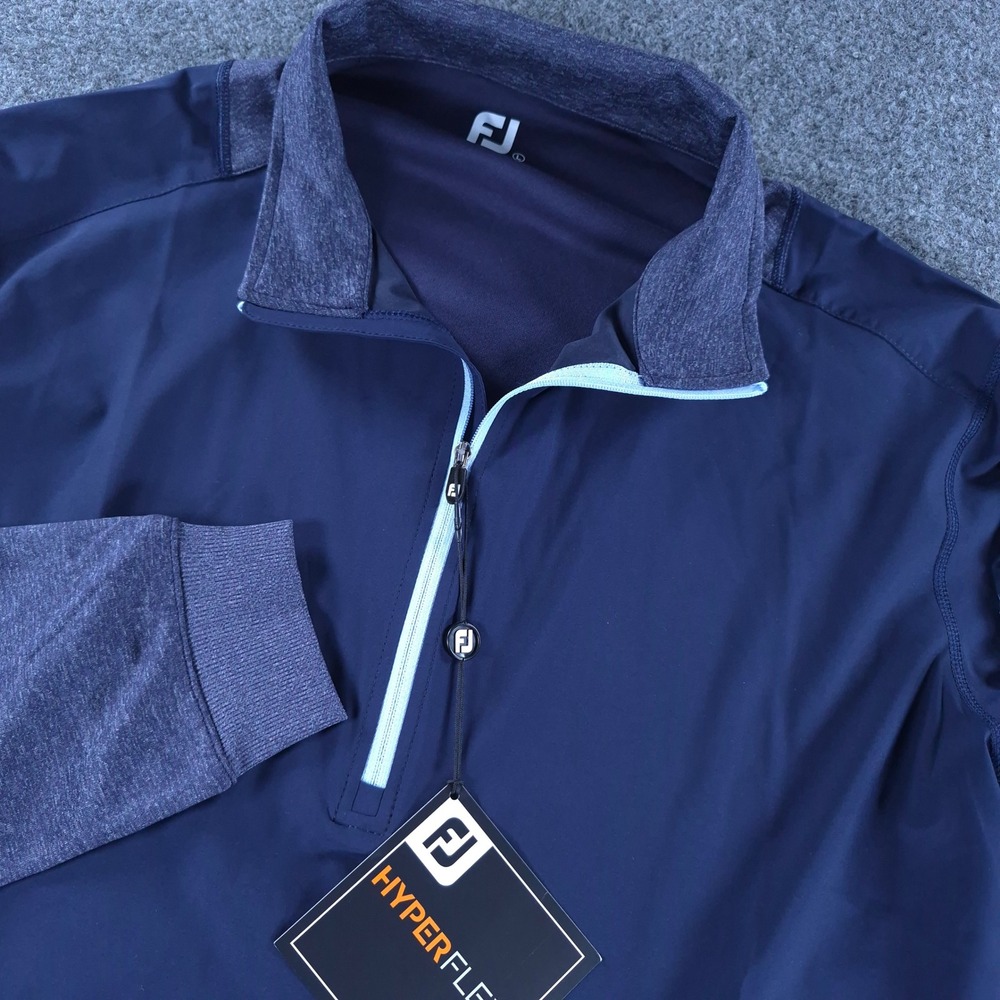 FootJoy HyperFlex Pullover Mens Large Navy Blue Quarter Zip Golf Jacket 25267